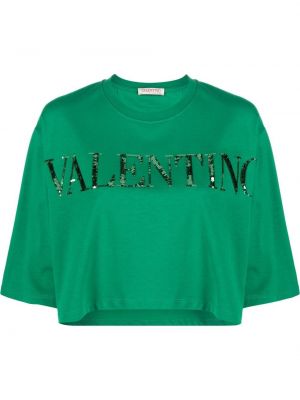 Тениска с пайети Valentino Garavani зелено