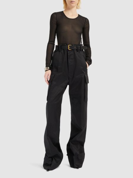 Pantalon en coton Saint Laurent noir