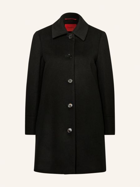 Vlněný rovný kabát Max & Co. černý