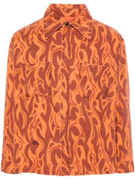 Košile s potiskem Erl oranžová