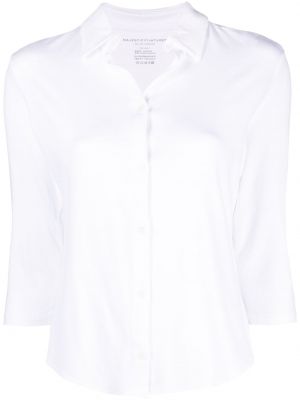 Marškiniai su sagomis su 3/4 ilgio rankovėmis Majestic Filatures balta