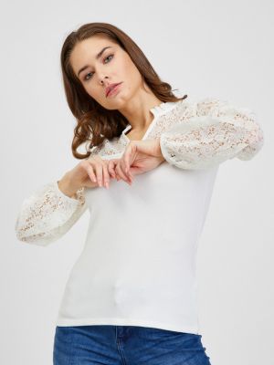 Tricou cu mânecă lungă Orsay alb
