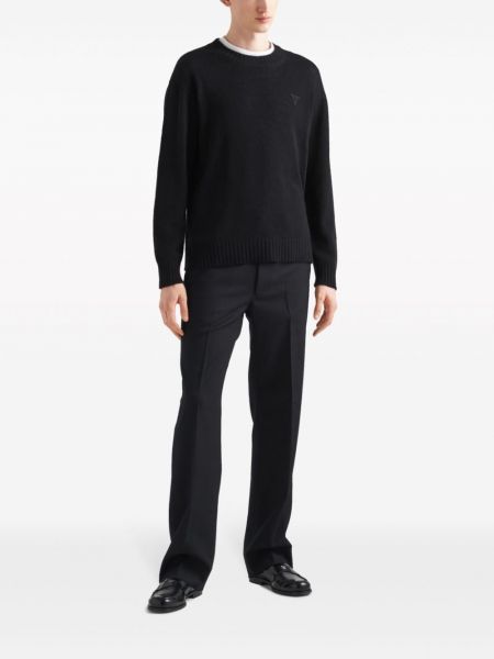 Kašmira džemperis ar apaļu kakla izgriezumu Prada melns