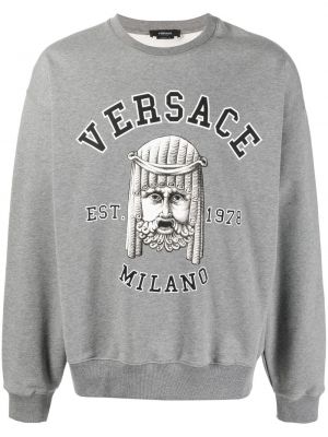 Pamut pulcsi nyomtatás Versace - szürke