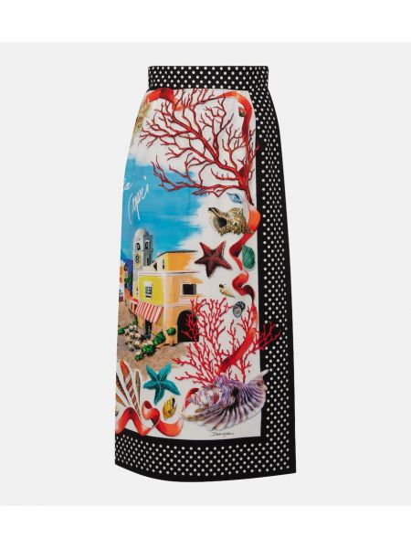 Pamučna maksi suknja s printom Dolce&gabbana