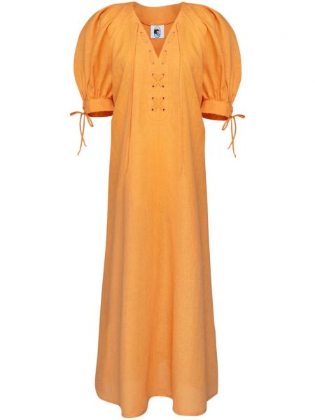 Lanena haljina Sleeper narančasta