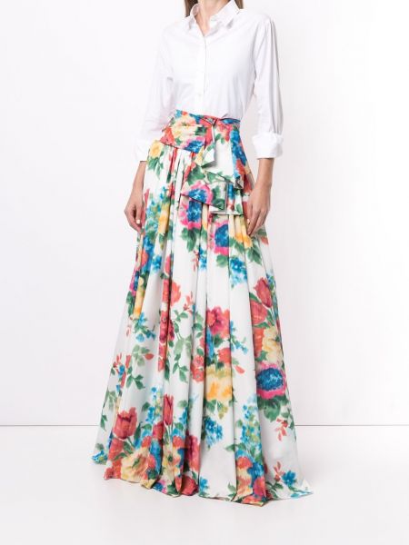 Falda larga de flores Carolina Herrera