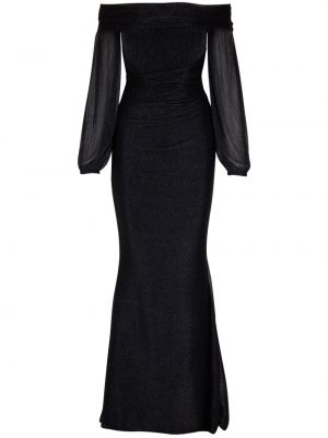 Krepové večerné šaty Talbot Runhof čierna