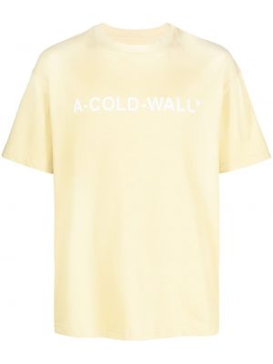 T-shirt con stampa A-cold-wall* giallo