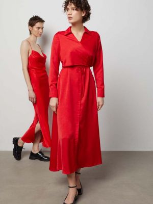 Sukienka długa oversize Answear Lab czerwona