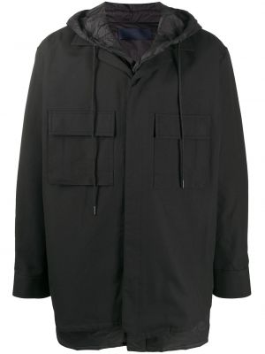 Abrigo con capucha con bolsillos Juun.j negro