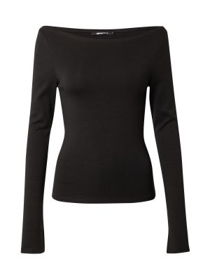 Marškinėliai ilgomis rankovėmis Gina Tricot juoda