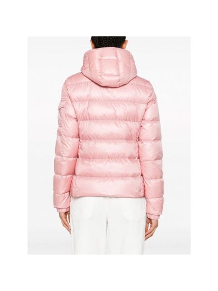 Pikowana kurtka puchowa z kapturem Moncler różowa