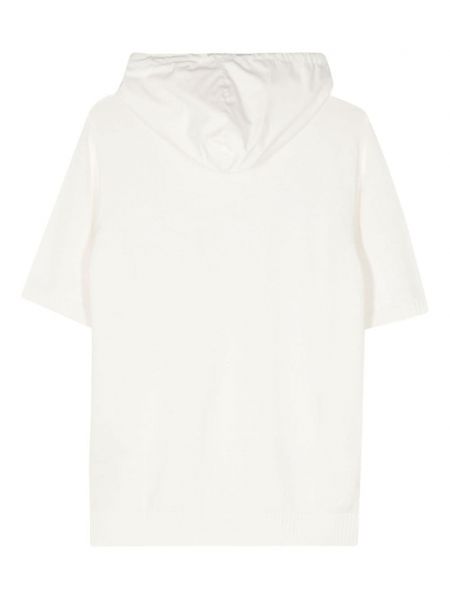 Dzianinowa bluza z kapturem Eleventy biała