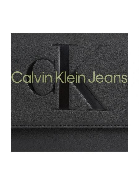 Bolso cruzado de cuero Calvin Klein negro