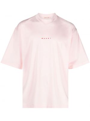 Bavlnené tričko s potlačou Marni ružová