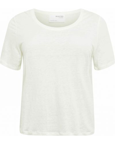 Тениска Selected Femme Curve бяло