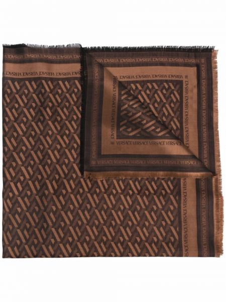 Bufanda de tejido jacquard Versace marrón