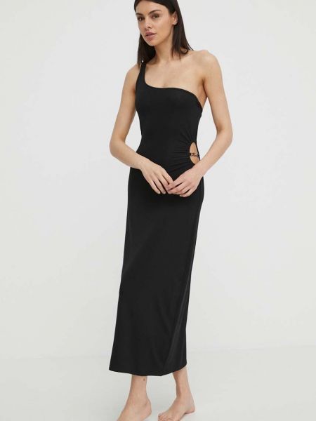 Testhezálló hosszú ruha Karl Lagerfeld fekete