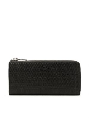Slim fit peňaženka na zips Lacoste čierna
