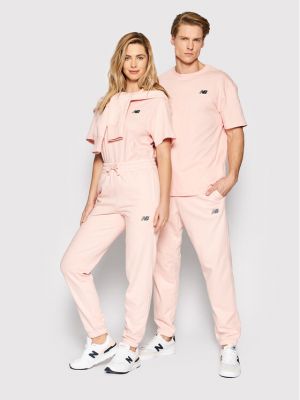 Spodnie sportowe New Balance różowe