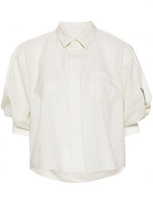 Chemise à rayures Sacai blanc