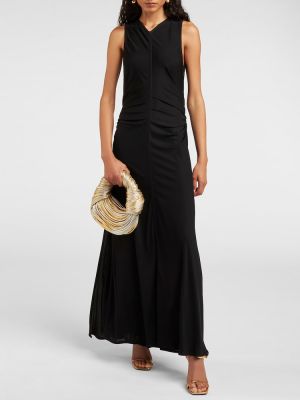 Μίντι φόρεμα από ζέρσεϋ Bottega Veneta μαύρο