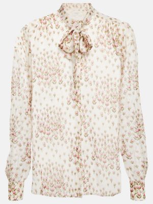Svilena bluza s cvetličnim vzorcem s potiskom Giambattista Valli