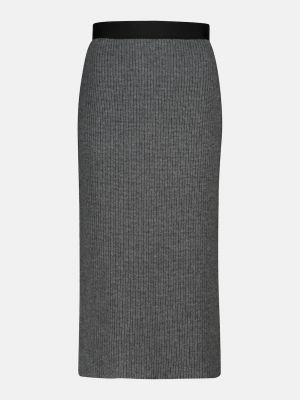Кашемировая шерстяная юбка миди Moncler серая