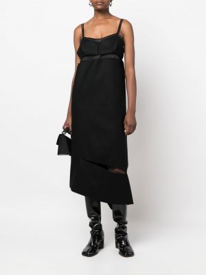 Asymetrické midi šaty Sacai černé