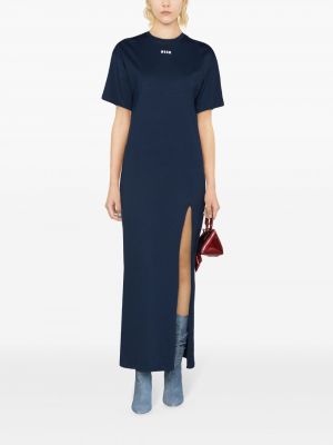 Kleid aus baumwoll mit print Msgm blau