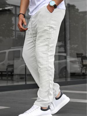 Панталон от муселин Madmext бяло