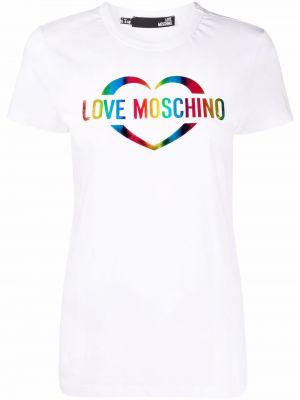 Trykt t-skjorte Love Moschino hvit