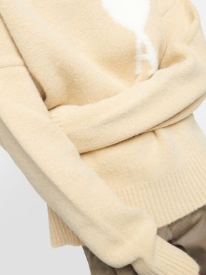 Vlnený sveter Ami Paris biela