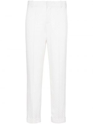 Сатенени панталон Balmain бяло