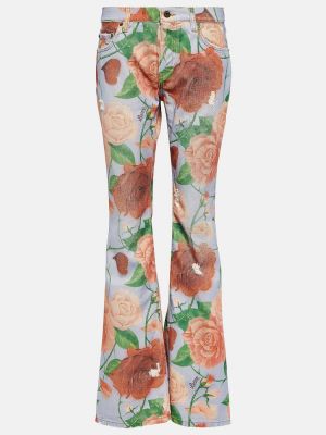 Květinové džíny s nízkým pasem s potiskem Loewe