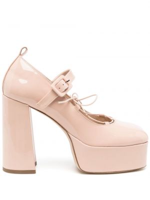 Кожени полуотворени обувки на платформе Simone Rocha розово