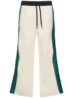 Pantaloni din bumbac Moncler Grenoble alb