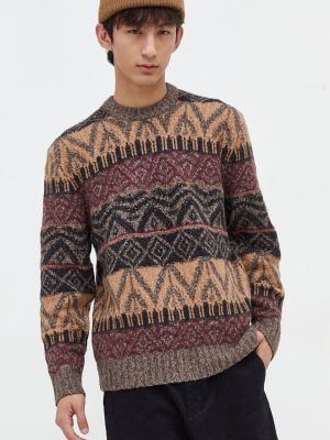 Sweter Abercrombie & Fitch brązowy