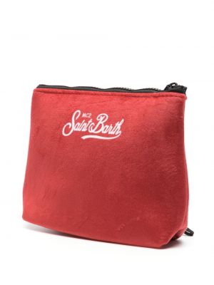 Sametová taška s potiskem se srdcovým vzorem Mc2 Saint Barth červená