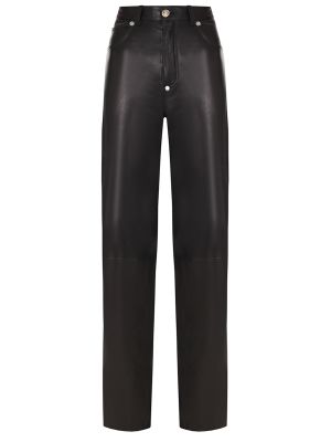 Черные кожаные брюки Philipp Plein