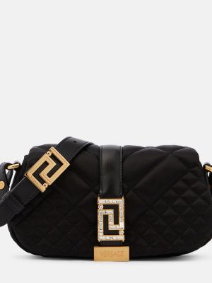 Pikowana satynowa torba na ramię Versace