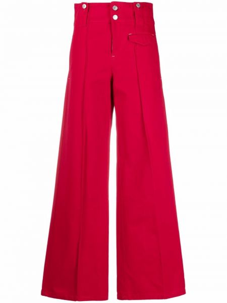 Pantalones de cintura alta Isabel Marant rojo