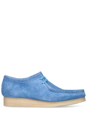 Pantofi cu șireturi din piele din dantelă Clarks Originals albastru