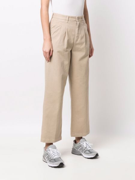 Plisované rovné kalhoty Carhartt Wip béžové