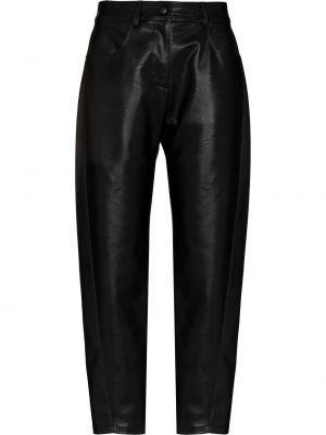 Δερμάτινο παντελόνι με ίσιο πόδι Stella Mccartney μαύρο