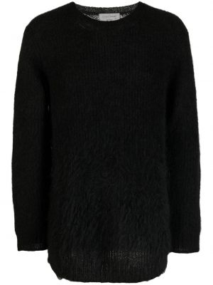 Sweter polarowy z okrągłym dekoltem Yohji Yamamoto czarny