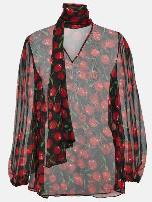 Копринена блуза от шифон Dolce&gabbana черно