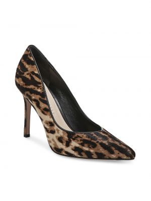 Леопардовые кожаные туфли с принтом Veronica Beard черные