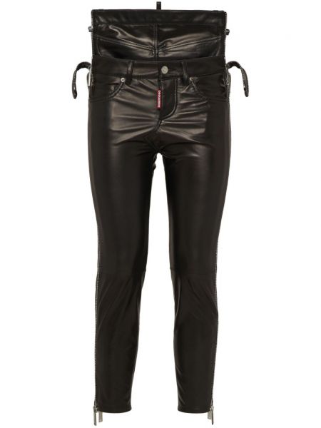 Skinny leder enge hosen Dsquared2 schwarz